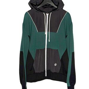 Louis Vuitton SS23 Green Black Colourblock Hybrid Zip Hoodie